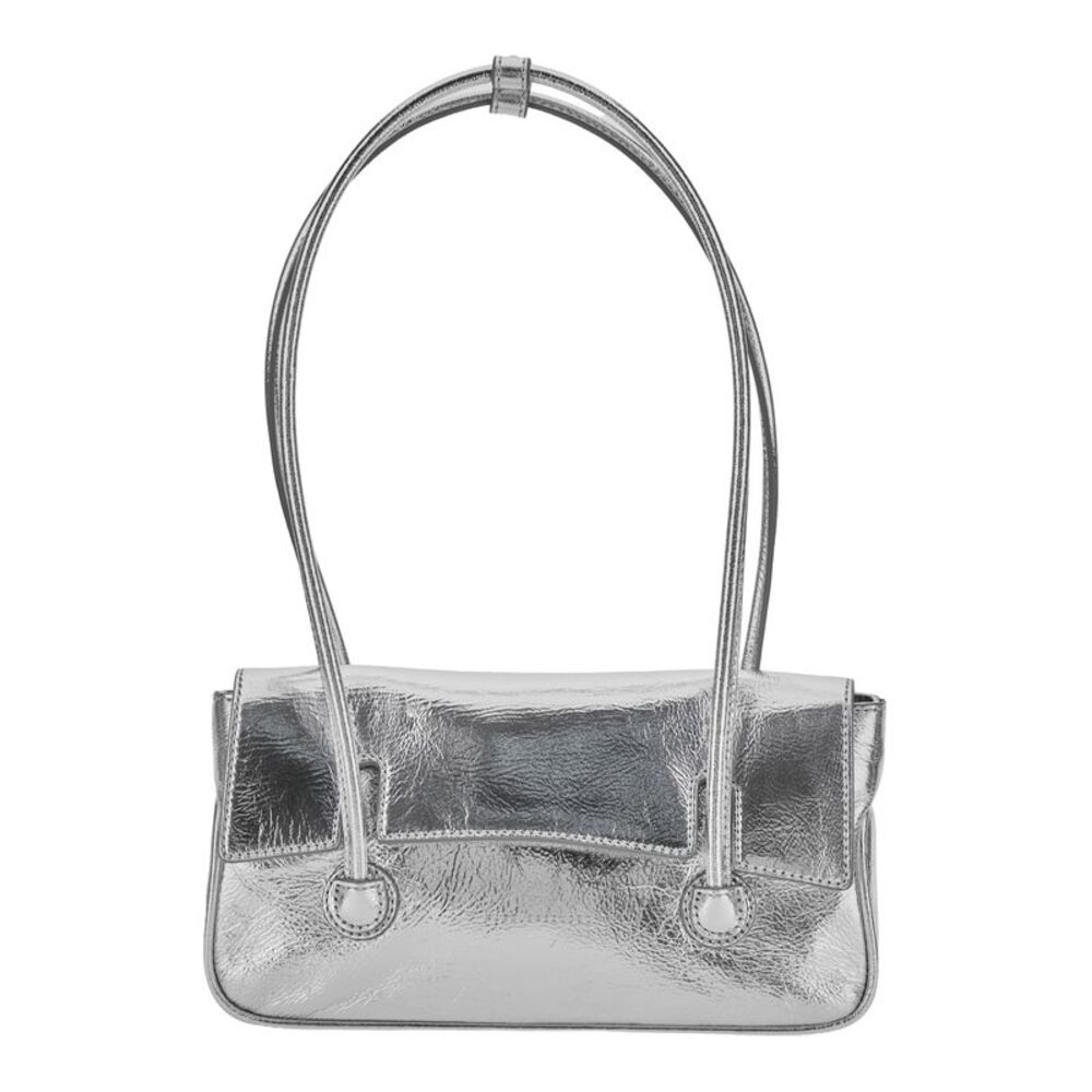 Margesherwood Women Shoulder Bag With Flap In Metallic Leather